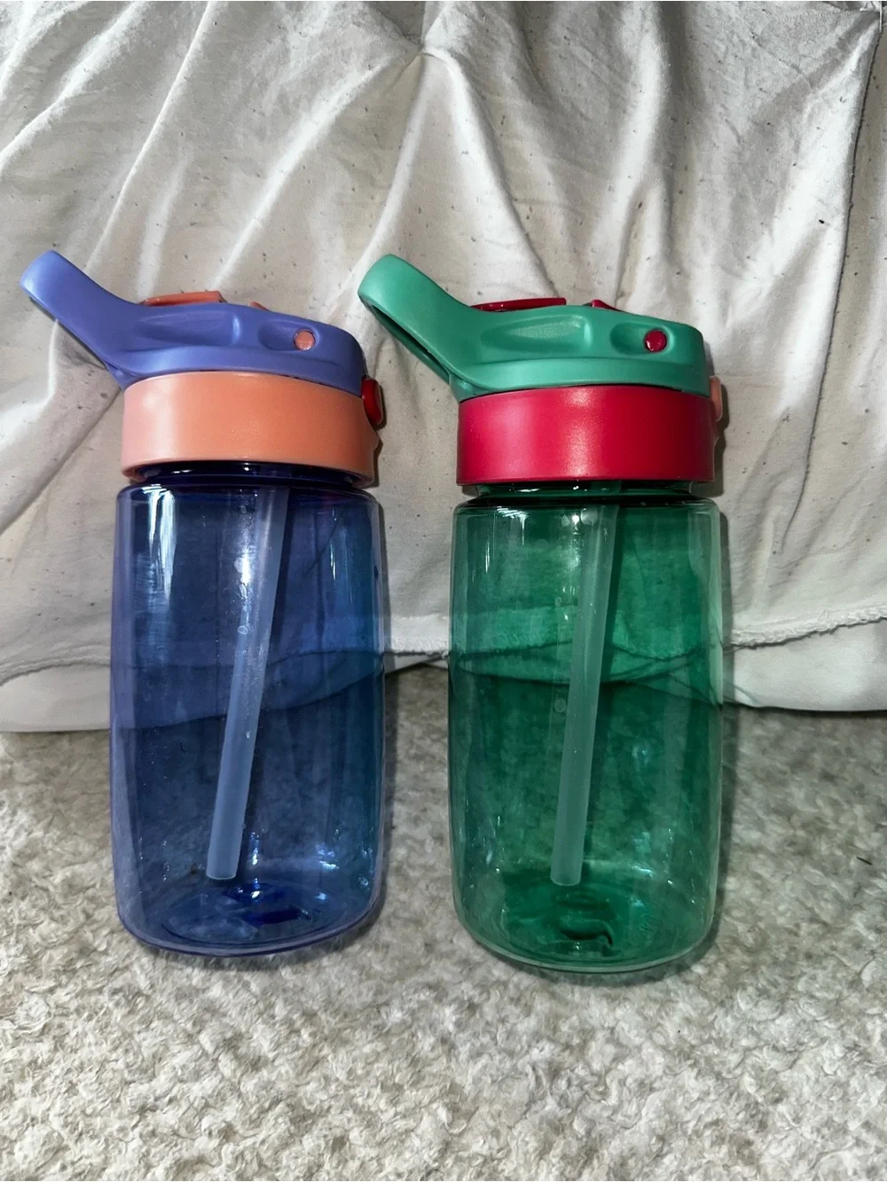 Kids Dual-Color Straw Bottle — Blue & Green
